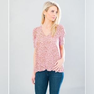 LaRoque Britton Pink Animal Print Blouse